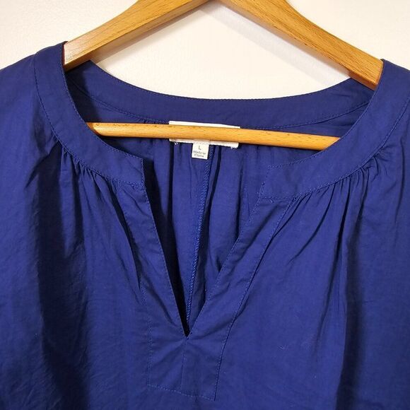 LIKE NEW UMGEE ELECTRIC BLUE SPLIT V NECK EMBROIDERED SLEEVES SHORT DRESS L - Picture 4 of 13